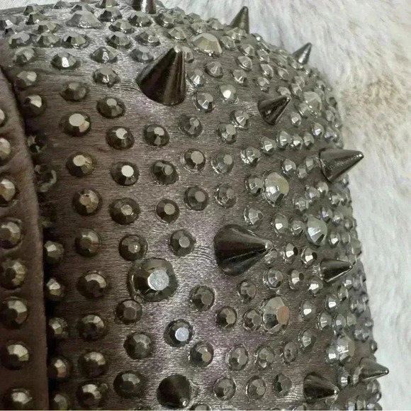 SAM EDELMAN SCARLETT SPIKE PEWTER CIPRIA LEATHER HEEL gray size: 8.5 - Picture 9 of 10